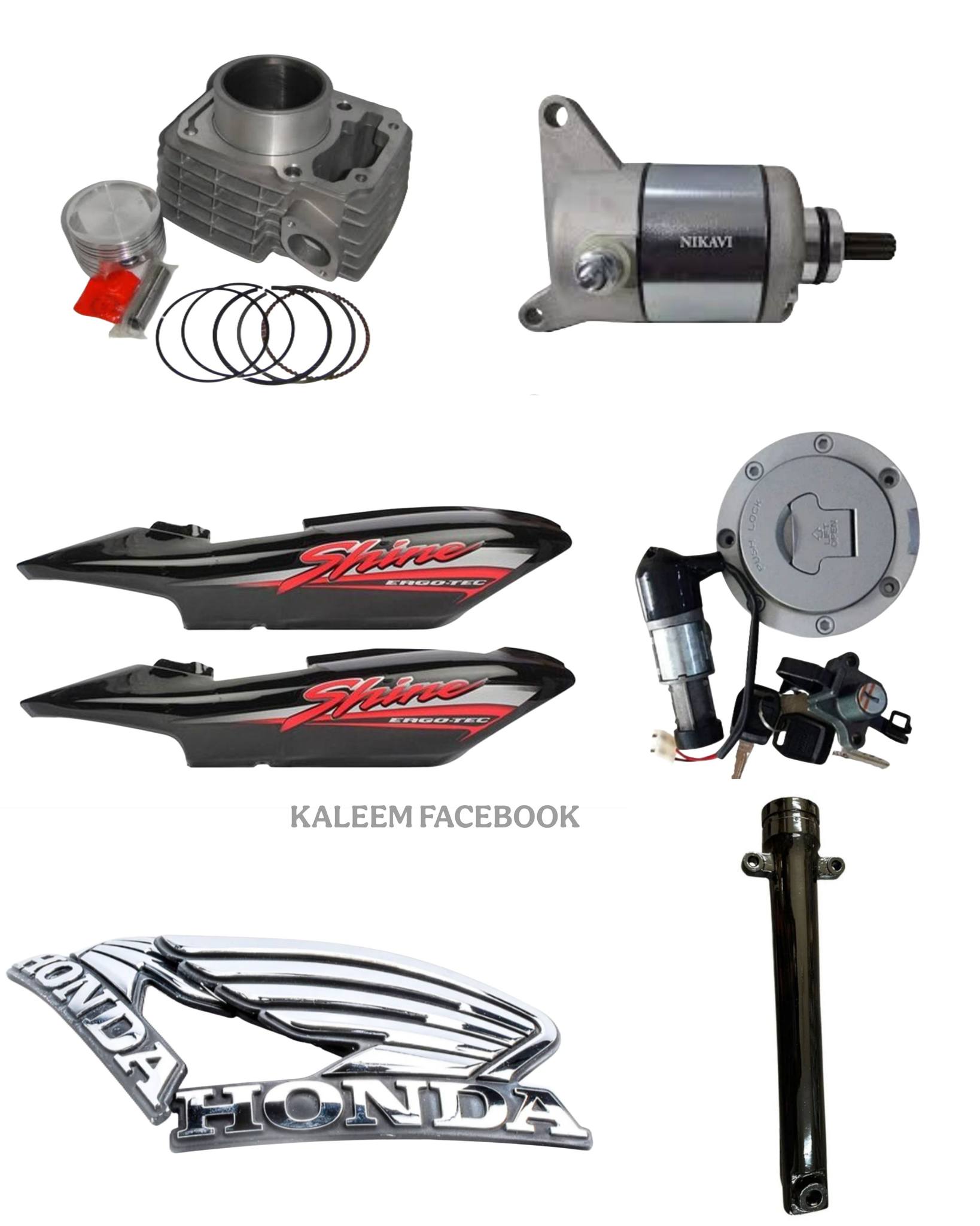 replacement spare parts for a motorcycle, specifically a Honda CB 