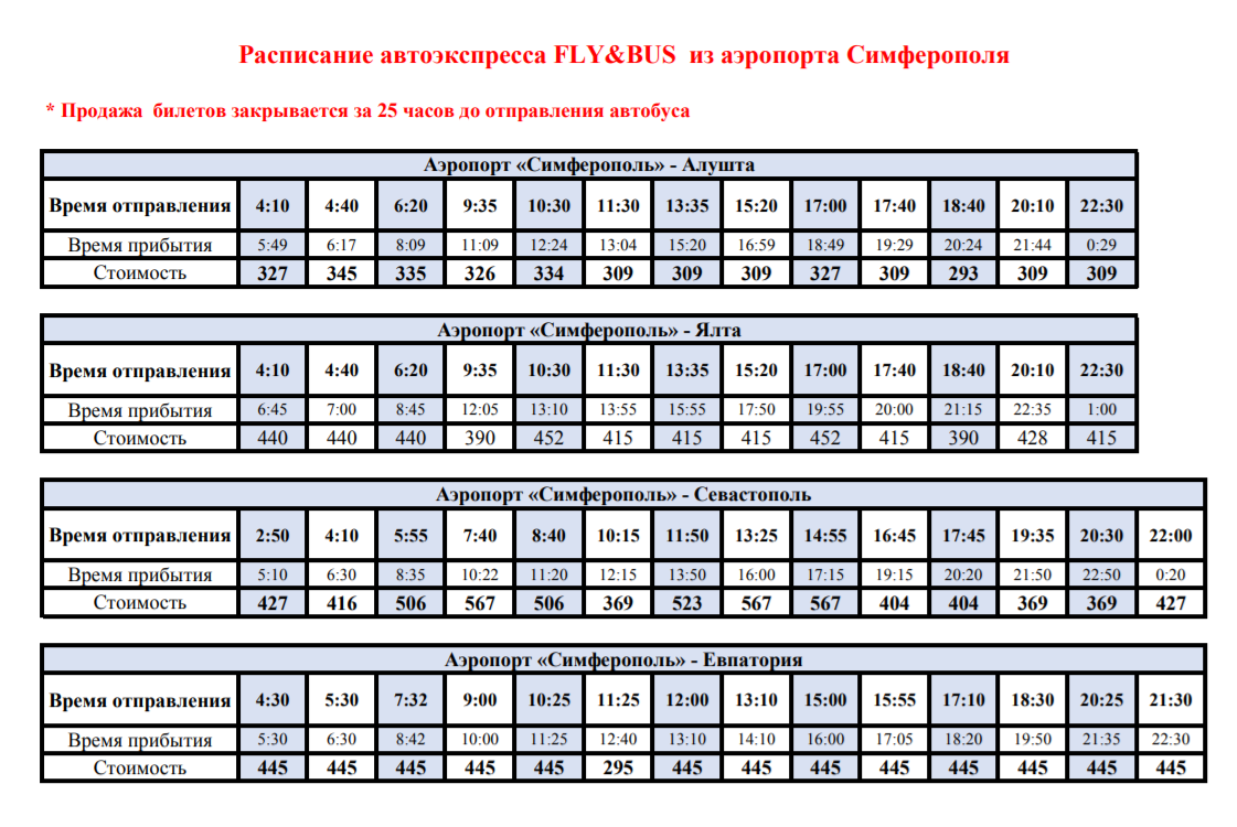 Fly&Bus из аэропортов Симферополя и Анапы в Крым