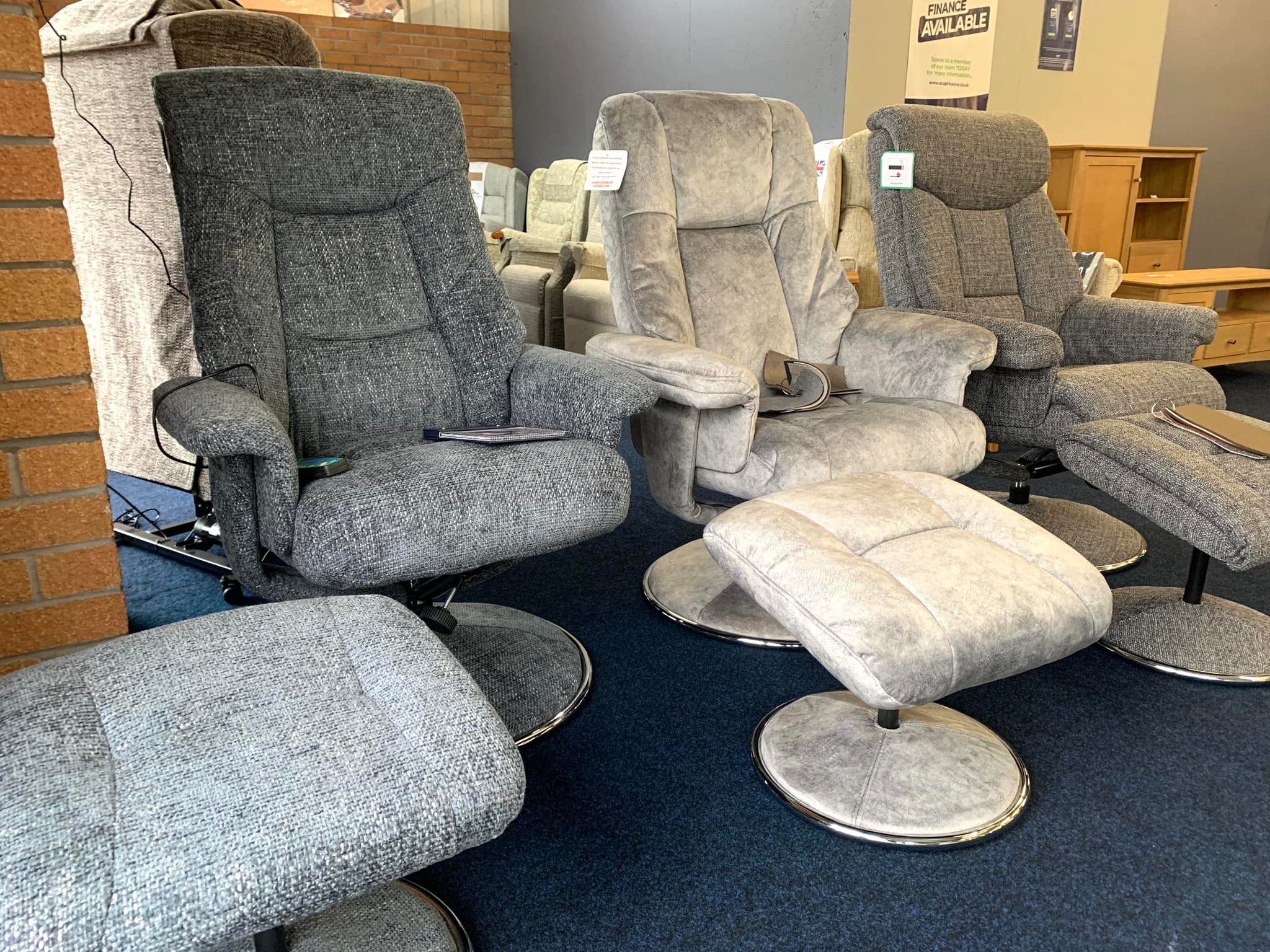 Swivel recliners with footstools are... - Parry's Furniture