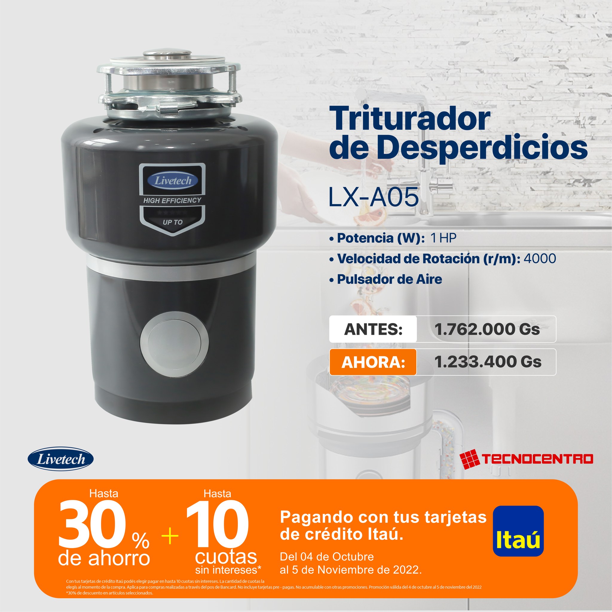 Tecnocentro - Triturador de Desperdicios Livetech LX-A05... | Facebook