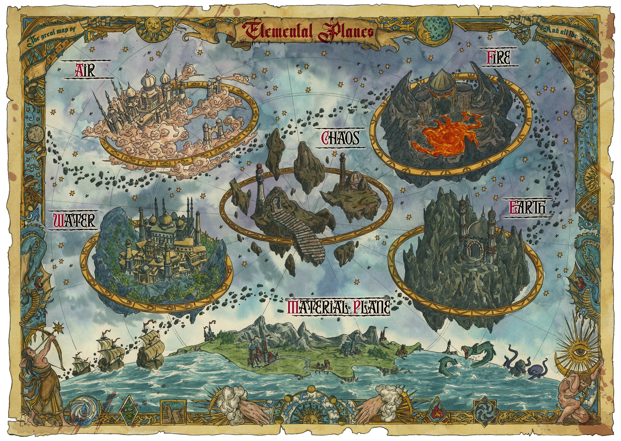 Moreno - The big Map of the Elemental Planets we made for Penny Dragon ...