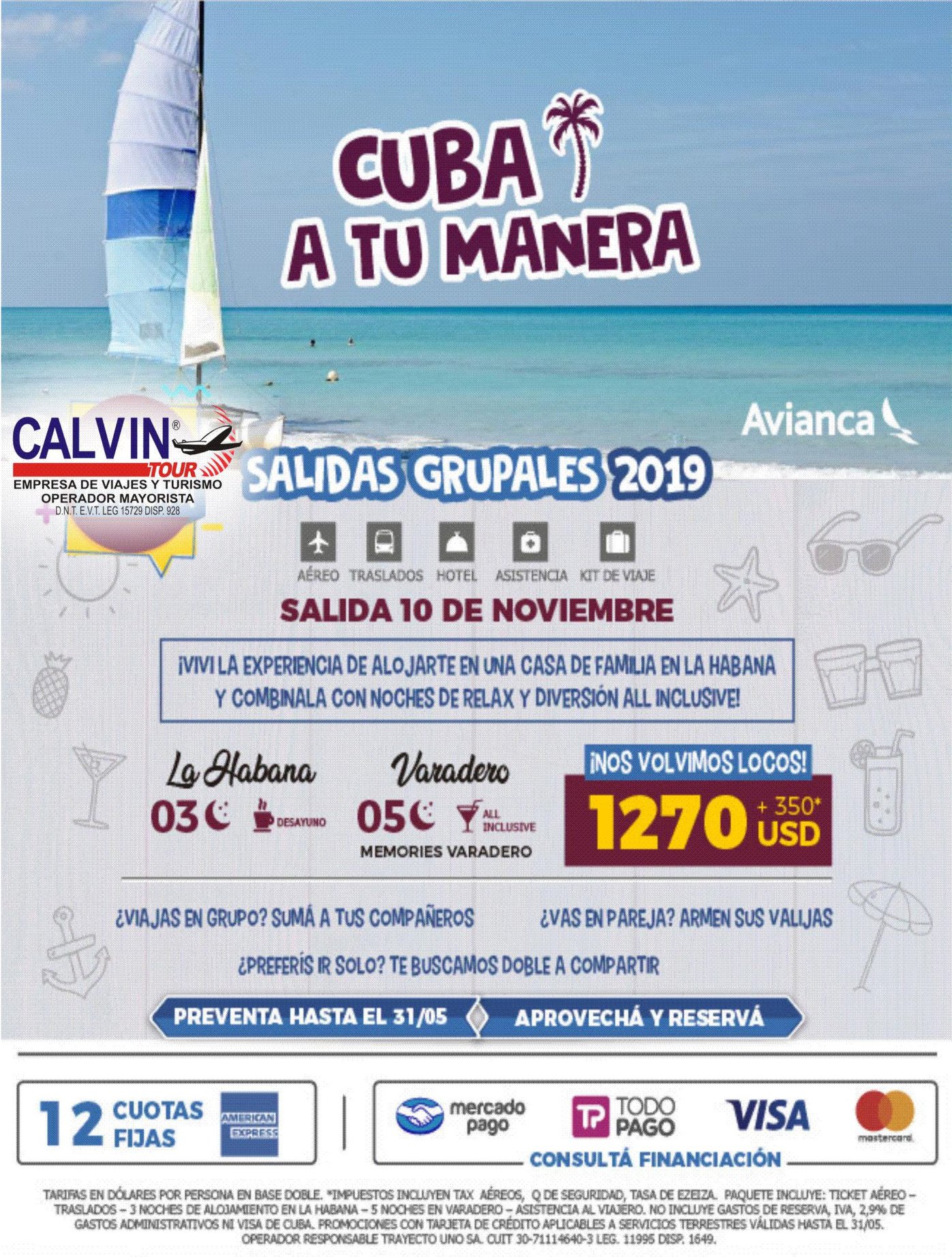 Calvin Tour: Turismo - SALIDAS GRUPALES 2019‼️ ☀️🌴CUBA🌴☀️ Salida: 10 de ...