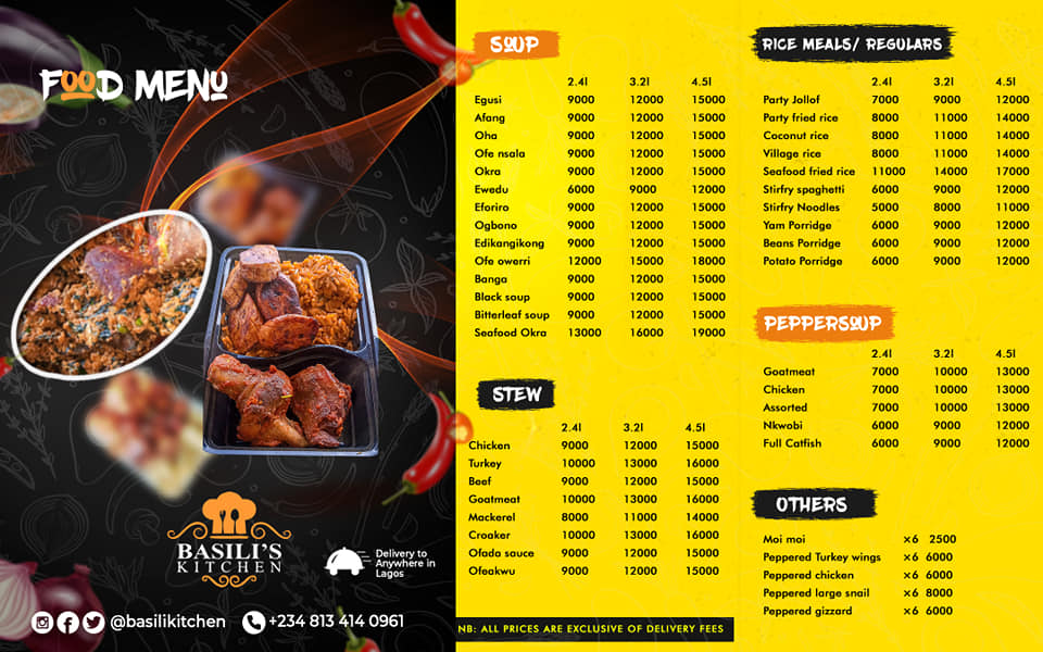Updated Menu 🔥 - Basili's Kitchen