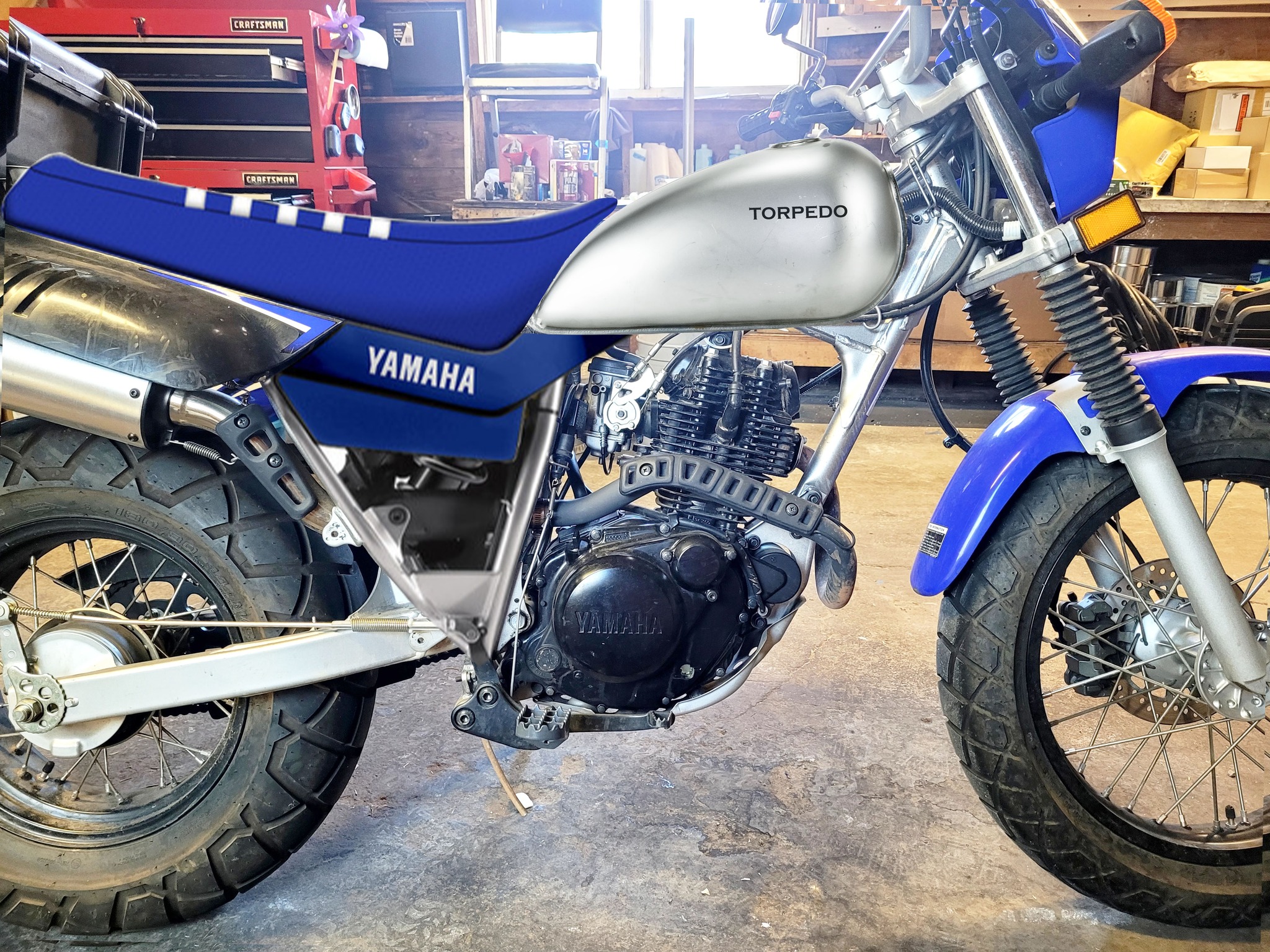 TW200 custom fuel tank designs