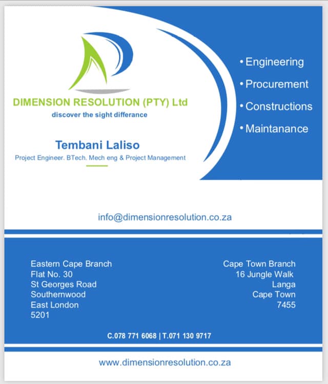 Dimension Resolution - pty Ltd | Cape Town