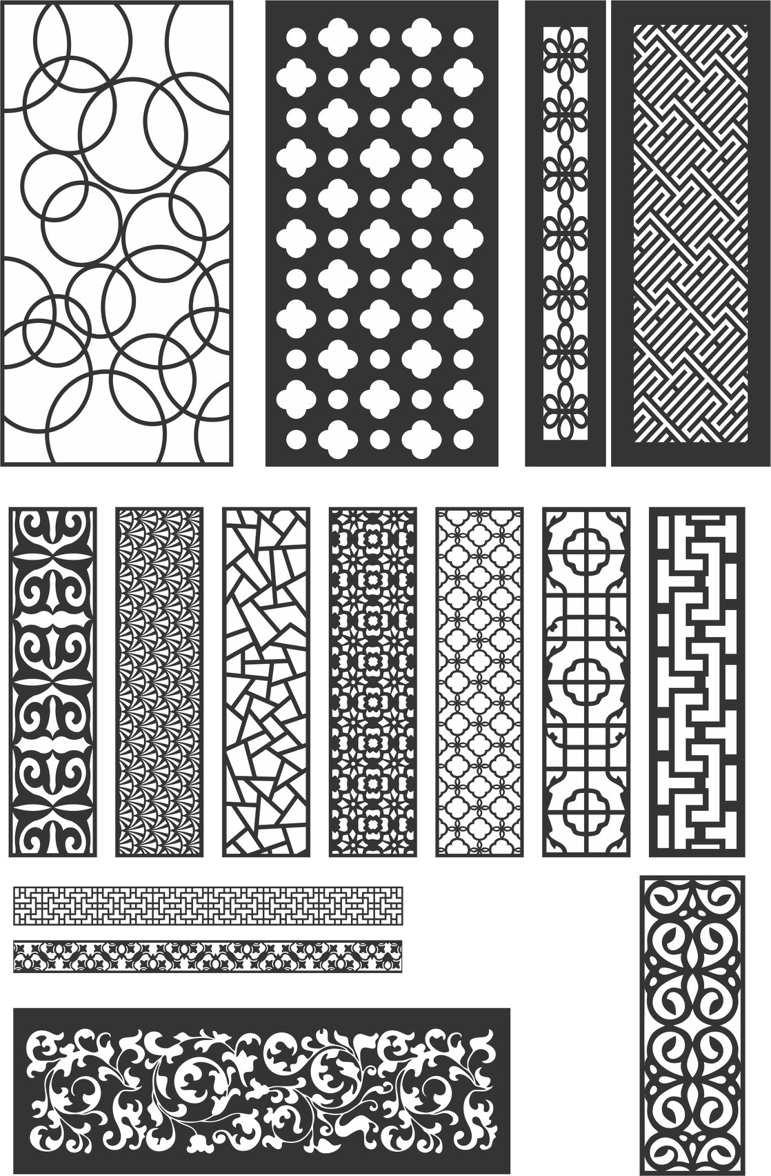 Designs cnc free to download - 15 Pattern vectors dxf file for cnc ...
