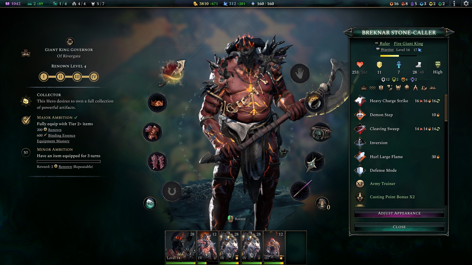 Age of Wonders 4 | My 260 Hp raid boss giant with 105% and 95% crit ...