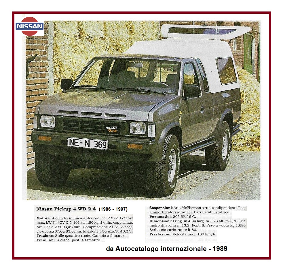 1986 – NISSAN PICK-UP 4 WD 2.4 (Navara). The first series (1986