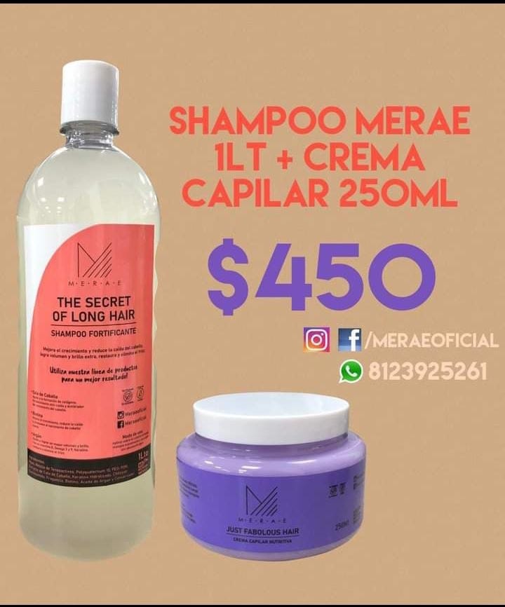 Chula - 💕 Paquete $450 💕 SHAMPOO MERAE ANTICAIDA 1 litro - Se ultiliza ...