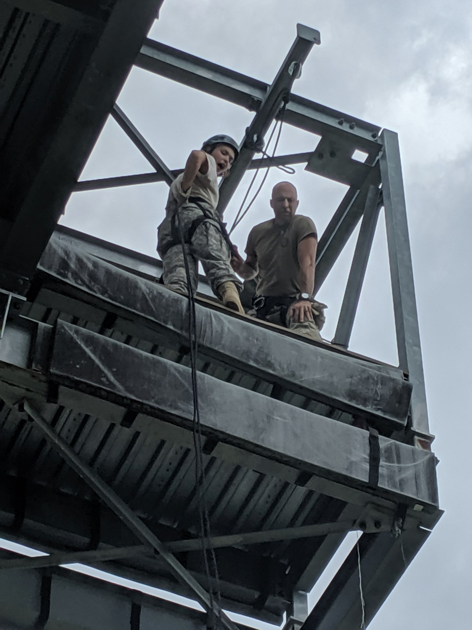 Conquering the rappel tower... - Warsaw High School JROTC