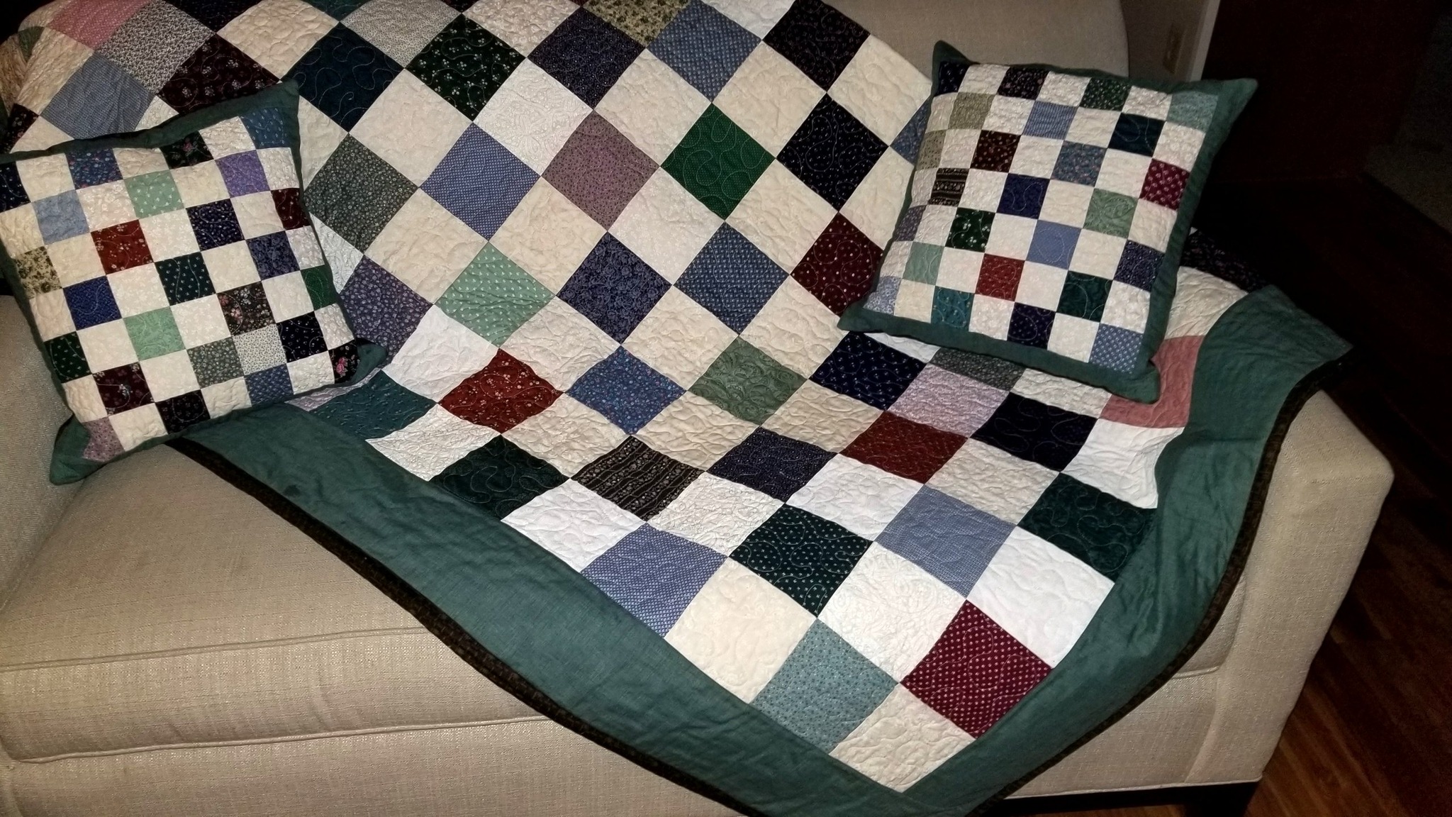 Quilt made with vintage fabric from 70s and 80s