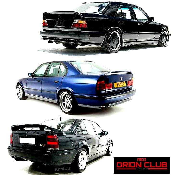 80's super fast saloons; Mercedes W124 AMG, BMW M5 and Lotus Carlton.
