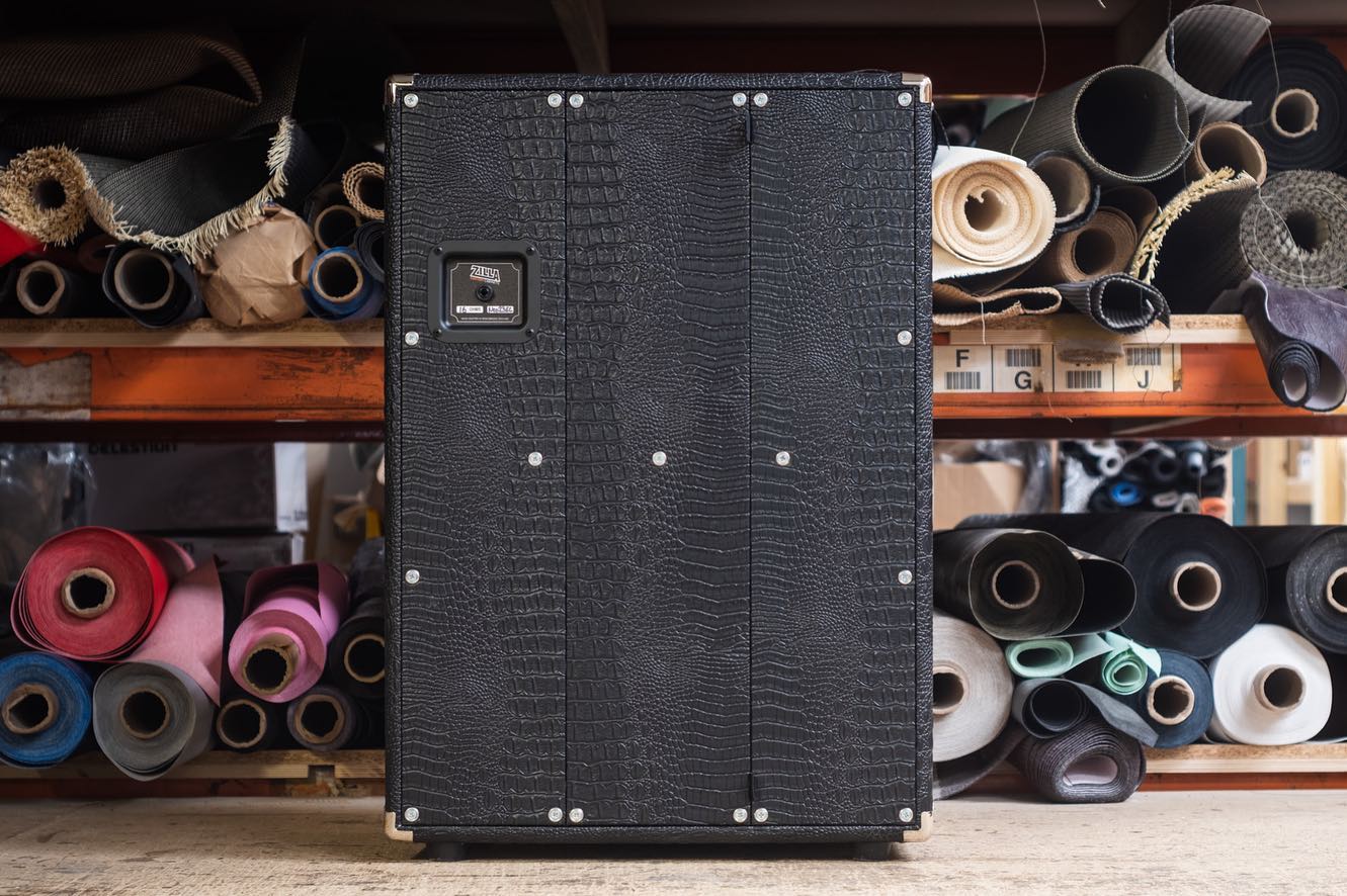 Vertical Super Fatboy. Black croc tolex with wicker grill and