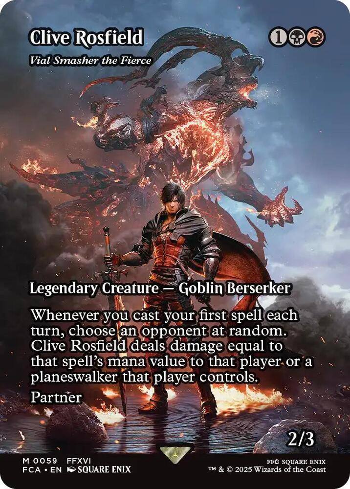 clive mtg card Clive, Ifrit's Dominant // Ifrit, Warden of Inferno [530] [Borderless] [Character] [FINAL FANTASY] [Surge Foil]  Face to Face Games Activate only as a sorcery mtg final fantasy 16 cards