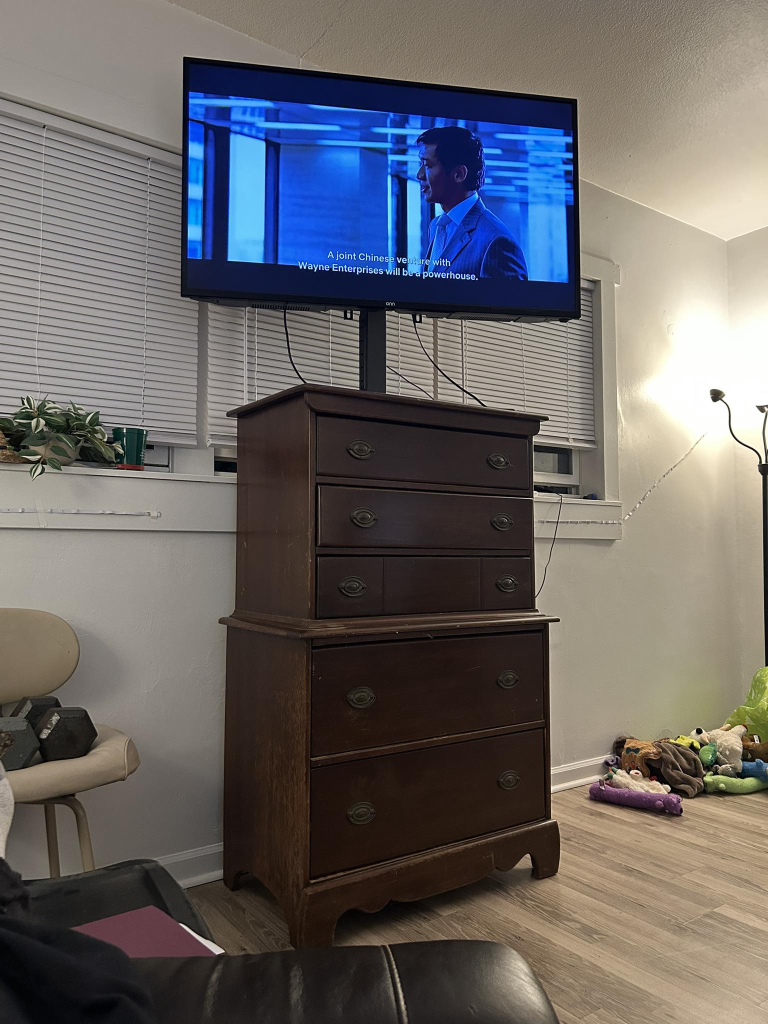 40 inch tv on dresser DrawXynth Stand with Mount, Fabric with 6 Drawers for 32/45/55/60/65/75 TVs, Black Dresser Entertainment Center, Modern Media TV Console Table : Home & Kitchen  Sturdy Using a dresser as a