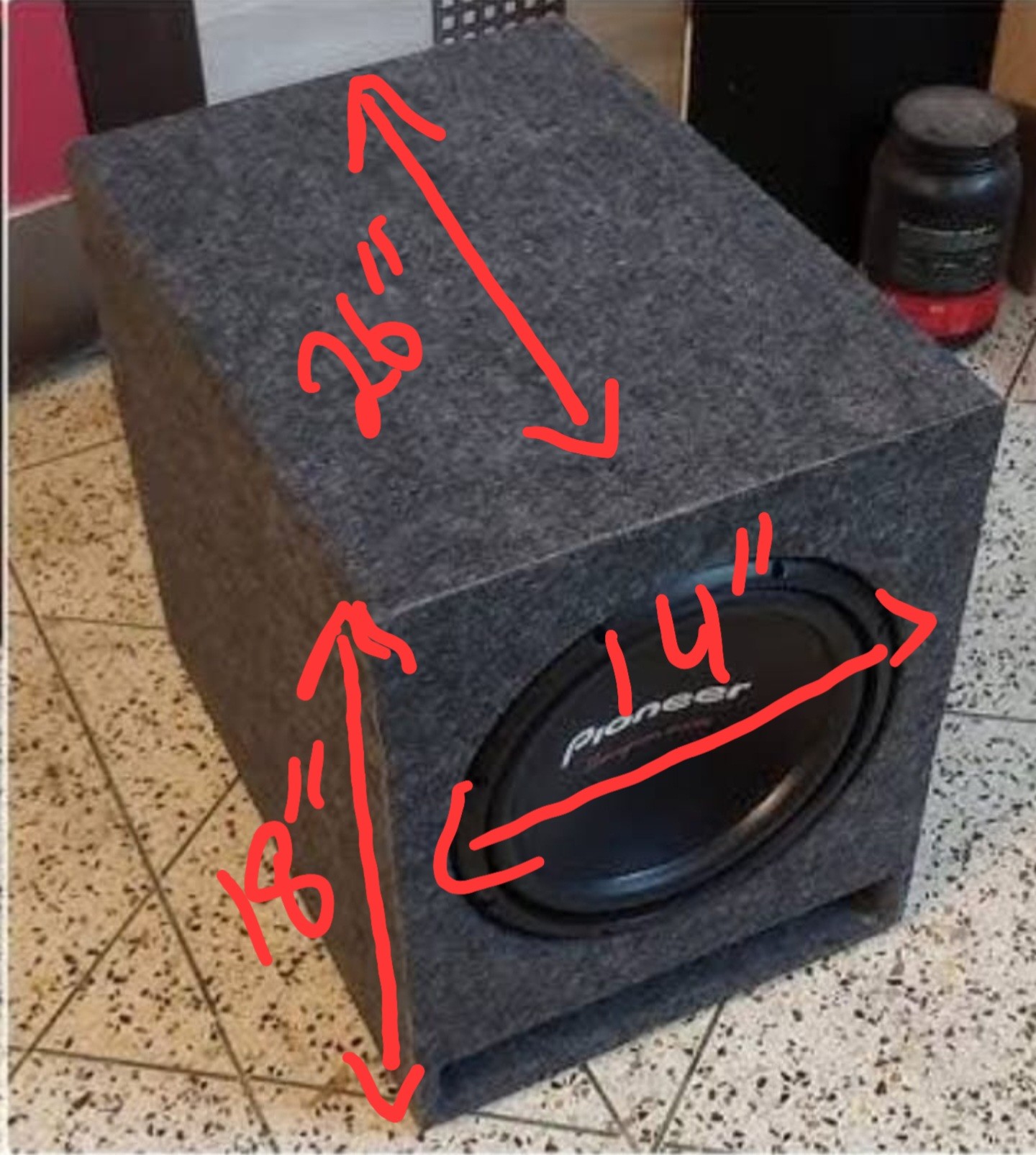 Are these box dimensions good enough for pioneer 306C subwoofer?