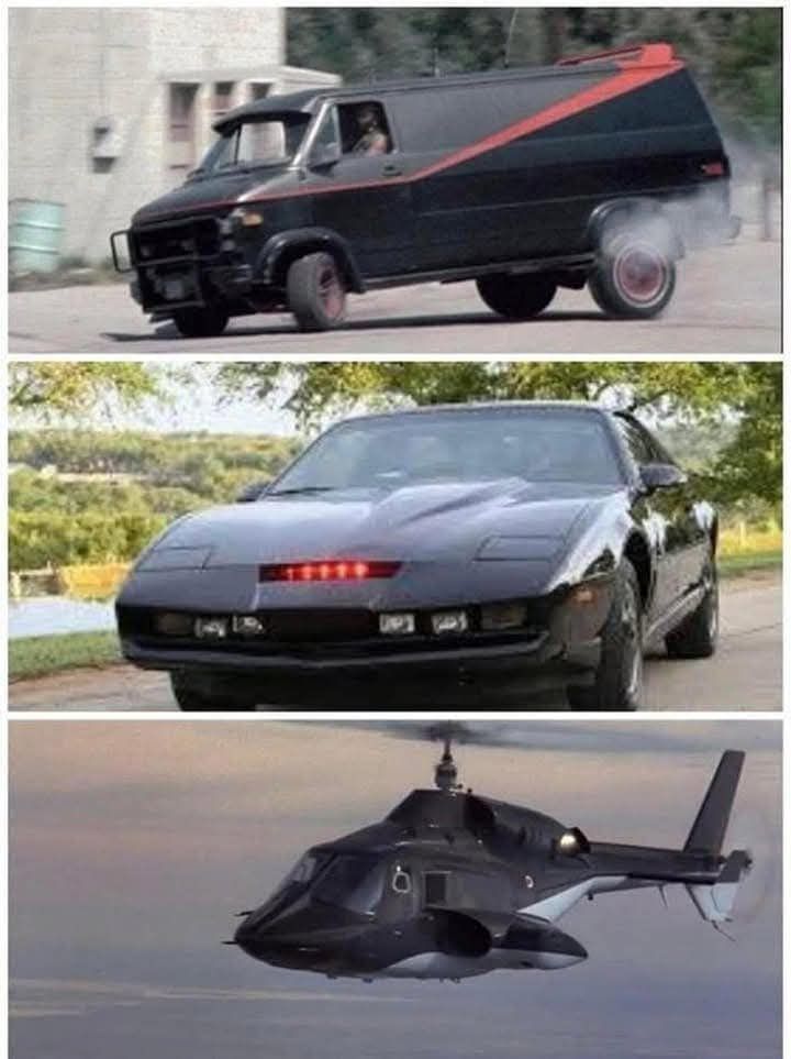 The A-Team (1983-87) Knight Rider (1982-86) Air wolf (1984-86)