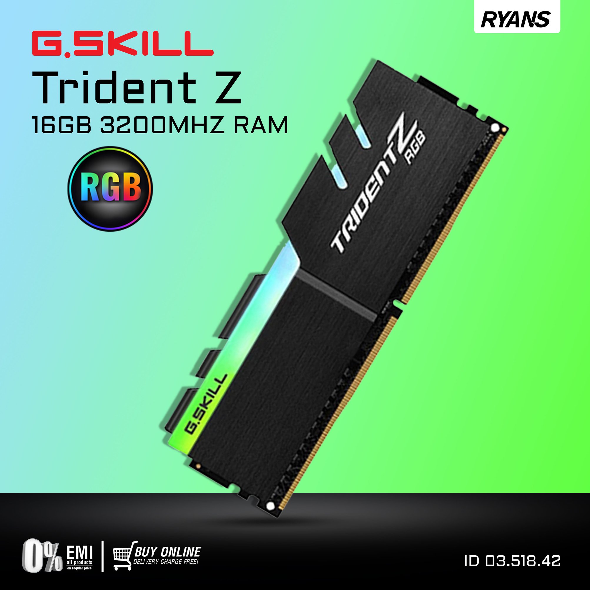 G.Skill Trident Z RGB DDR4 16x2 3200メモリー G.SKILL TridentZ RGB
