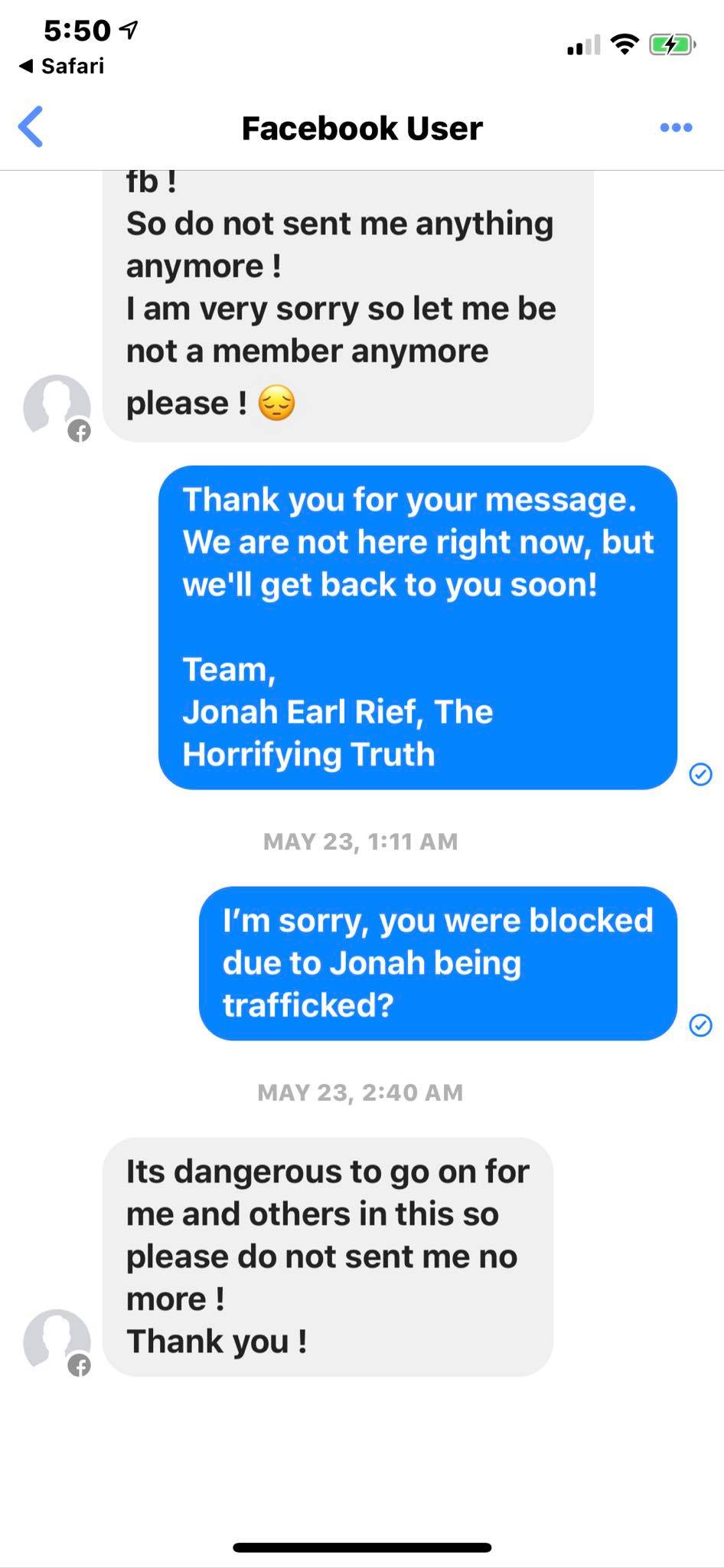 Kidnapping of Jonah Earl Rief, The Horrifying Truth