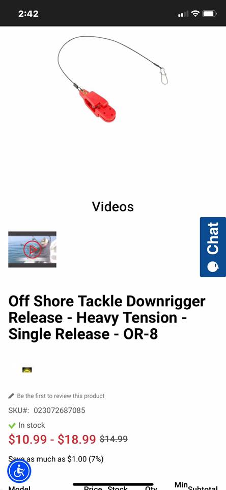 Off Shore Tackle OR4 Single Downrigger Release – Light Tension Clip For Trolling