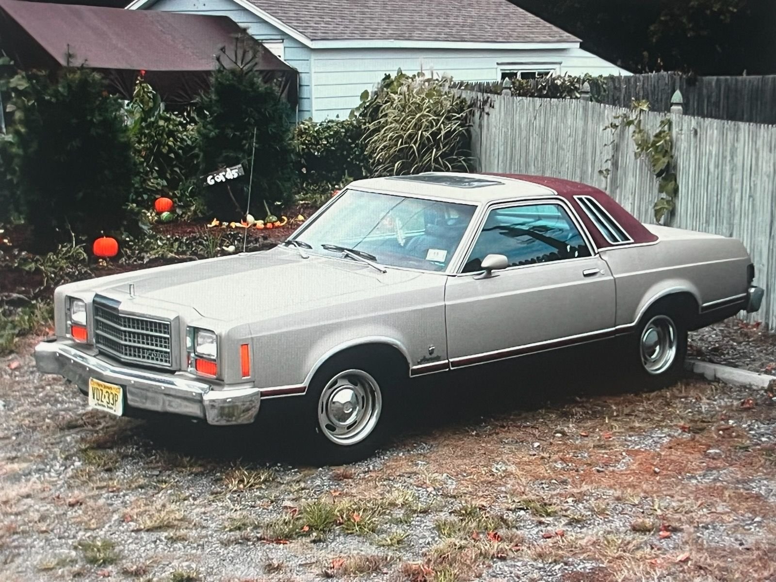 My dad's Ford Granada with Mopar steelies and Studebaker dog dishes!
