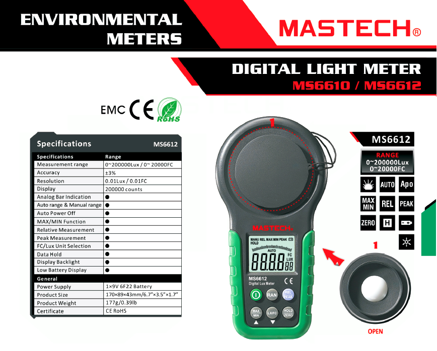 Luxómetro MS6612 Mide de forma... - Kallpa Industrial