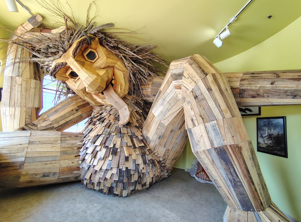 Lulu the troll at California Nature Art Museum in Solvang