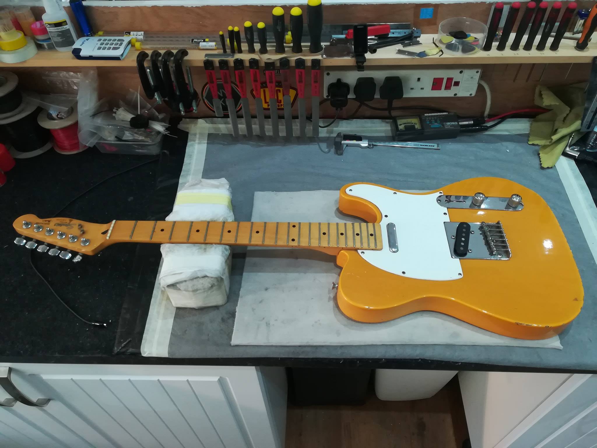 Squier tele given new life! Special thanks to Isaac Gonzalez! www