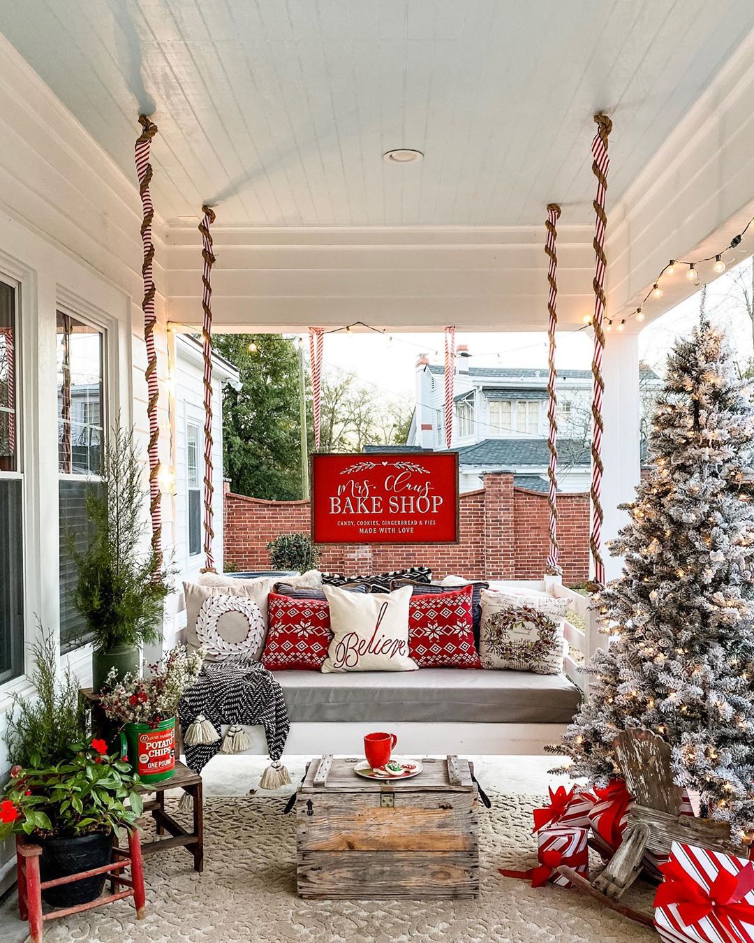 The little side porch on our Victorian farmhouse just begs for