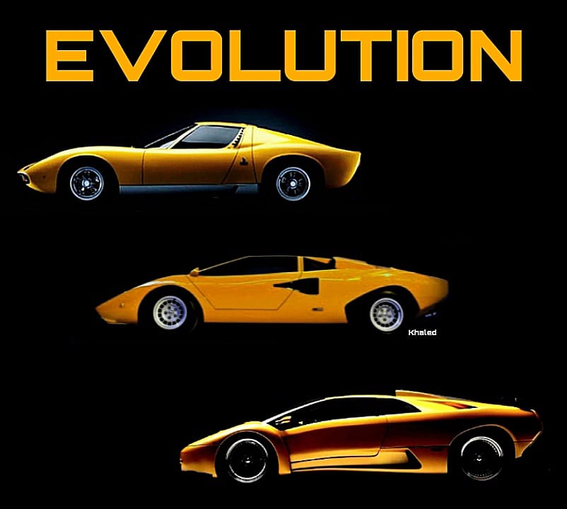 Lamborghini Miura, Countach and Diablo.