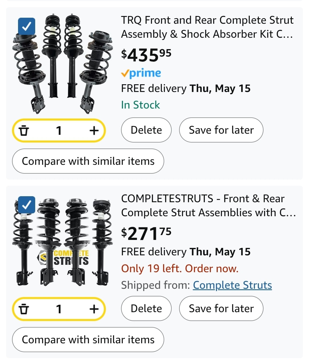 EziFit Rear Right Strut and Spring - Subaru Forester 2003-2008