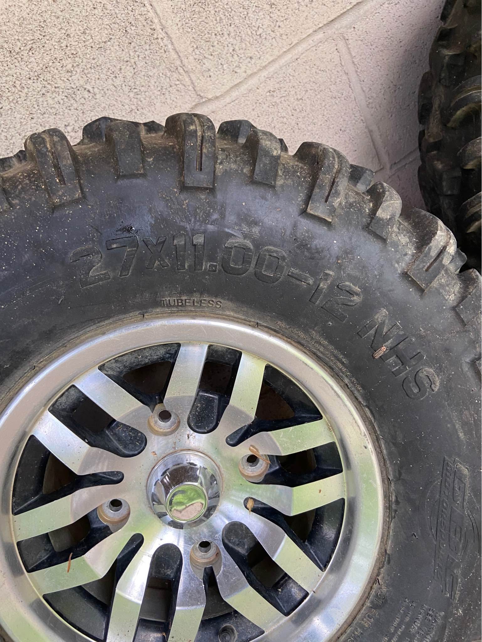 Set Of 2 Road Guider ATV/UTV Tires – 27x11-12, 6PR, 550lbs@7psi, 27x11.00-12