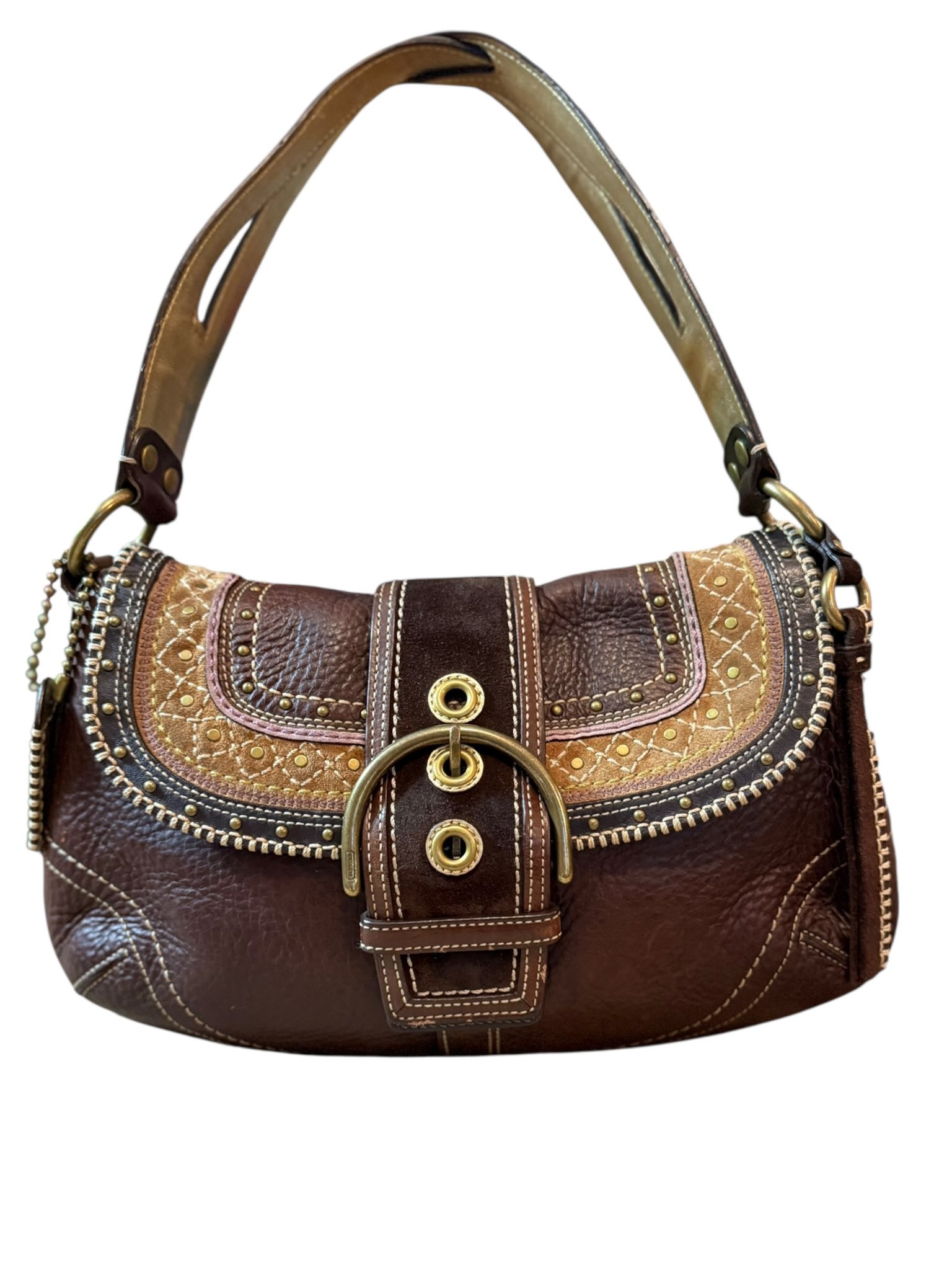 SOLD Coach Soho Embroidered Buckle Flap Bag, style F10479 