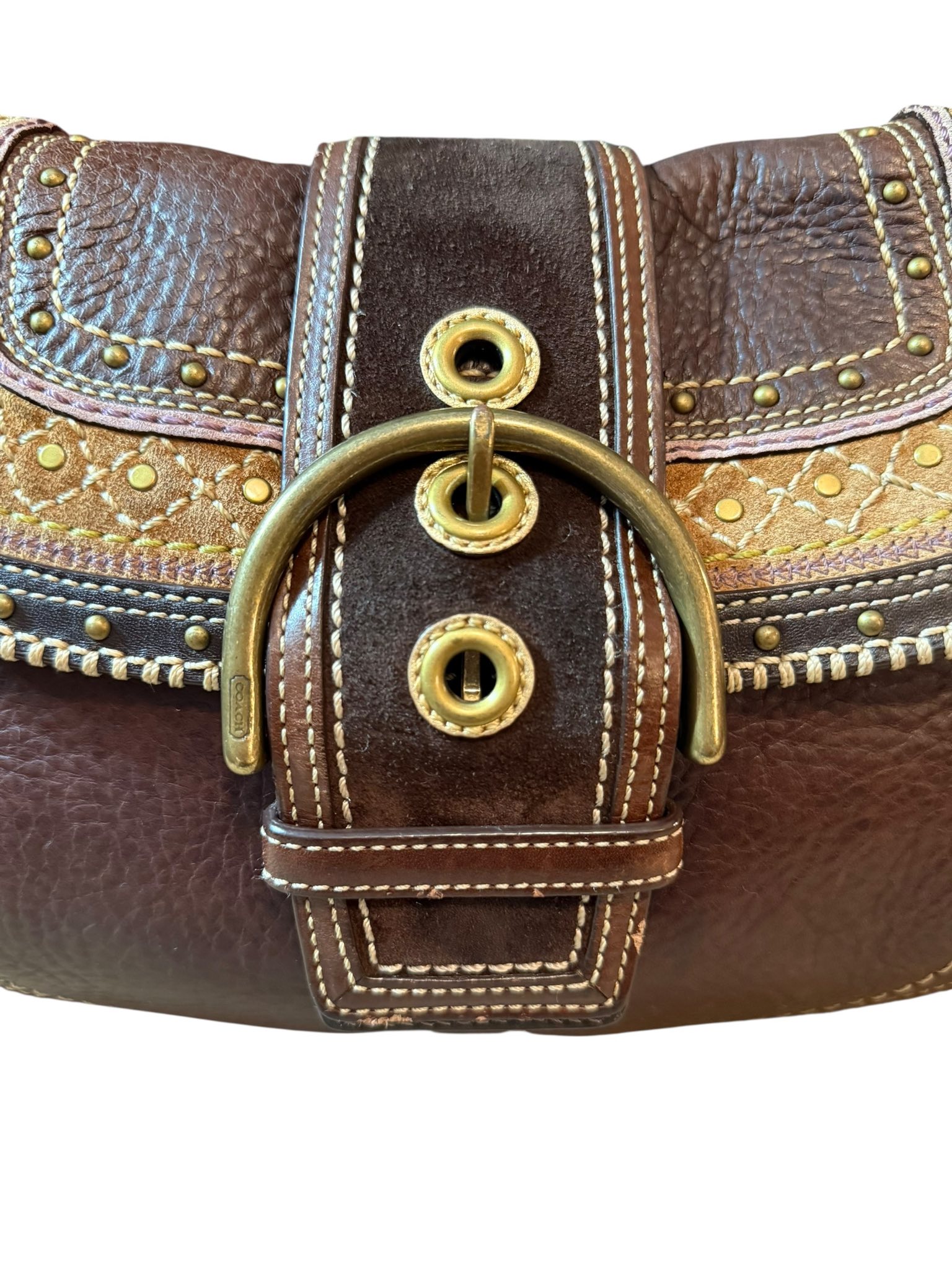 SOLD Coach Soho Embroidered Buckle Flap Bag, style F10479 