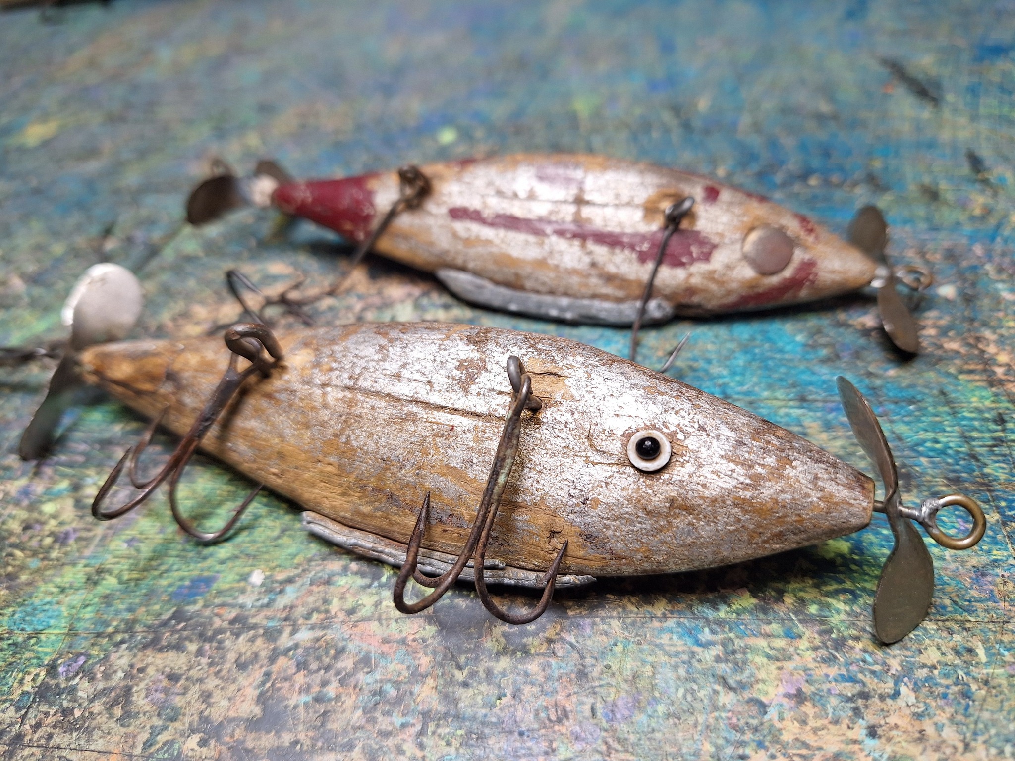 antique wooden fishing lures ice fishing Mid-19th c. Beaver c.1850 What is this 6-inch vintage