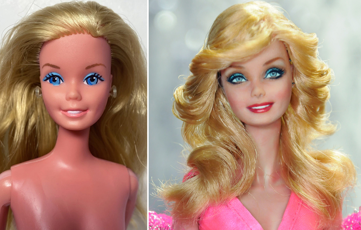 Farrah Fawcett-inspired Superstar Barbie doll repaint