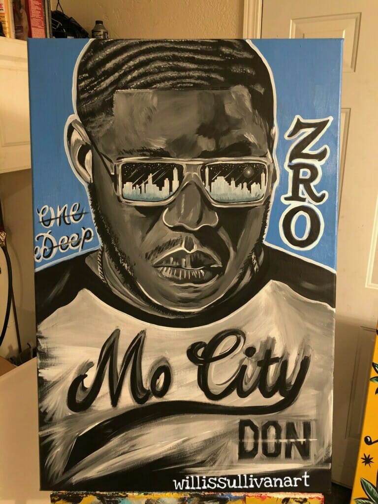 Vibrant 'MAMA' acrylic painting by Z-Ro