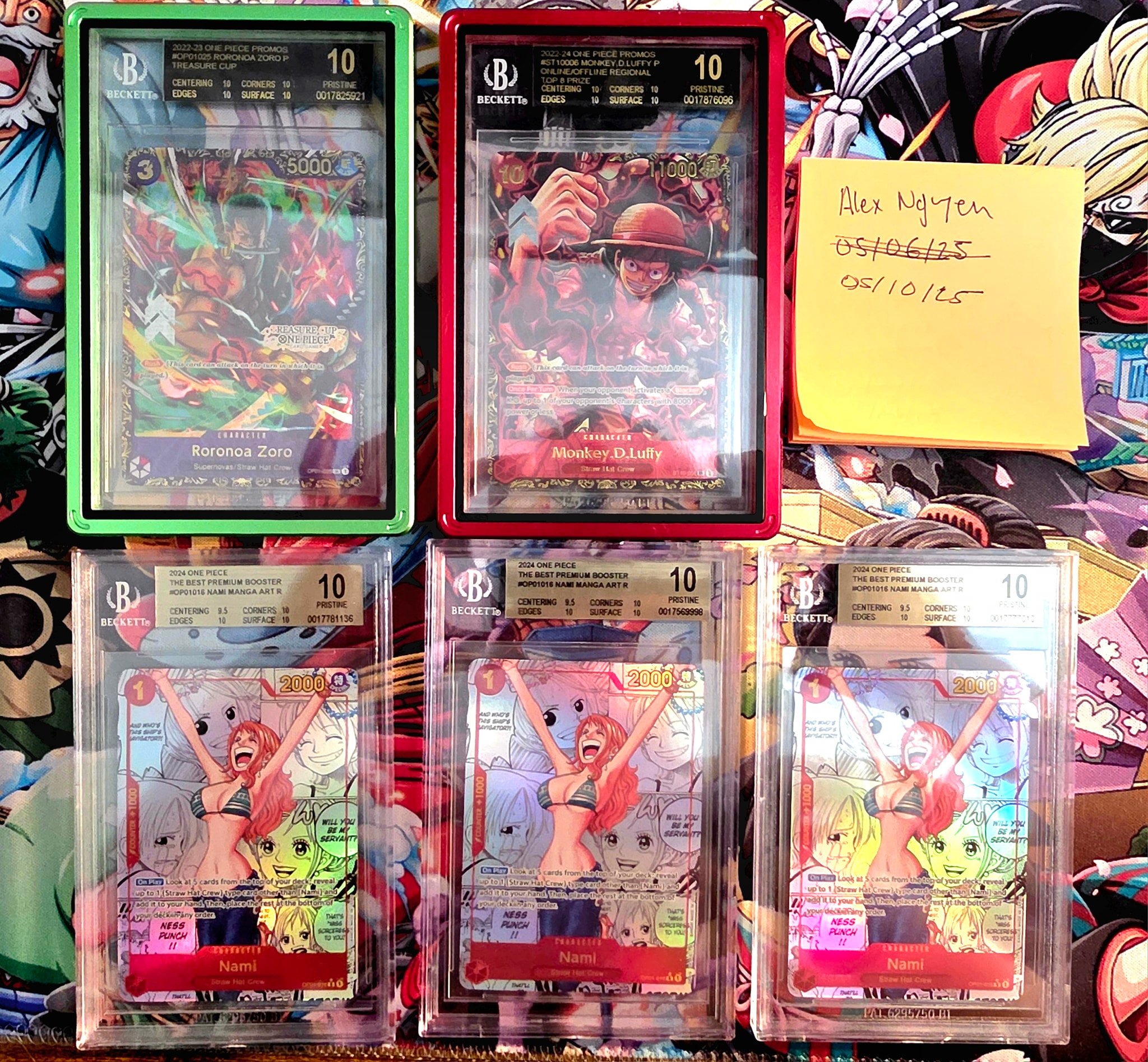 Black label One Piece manga and card grails for sale
