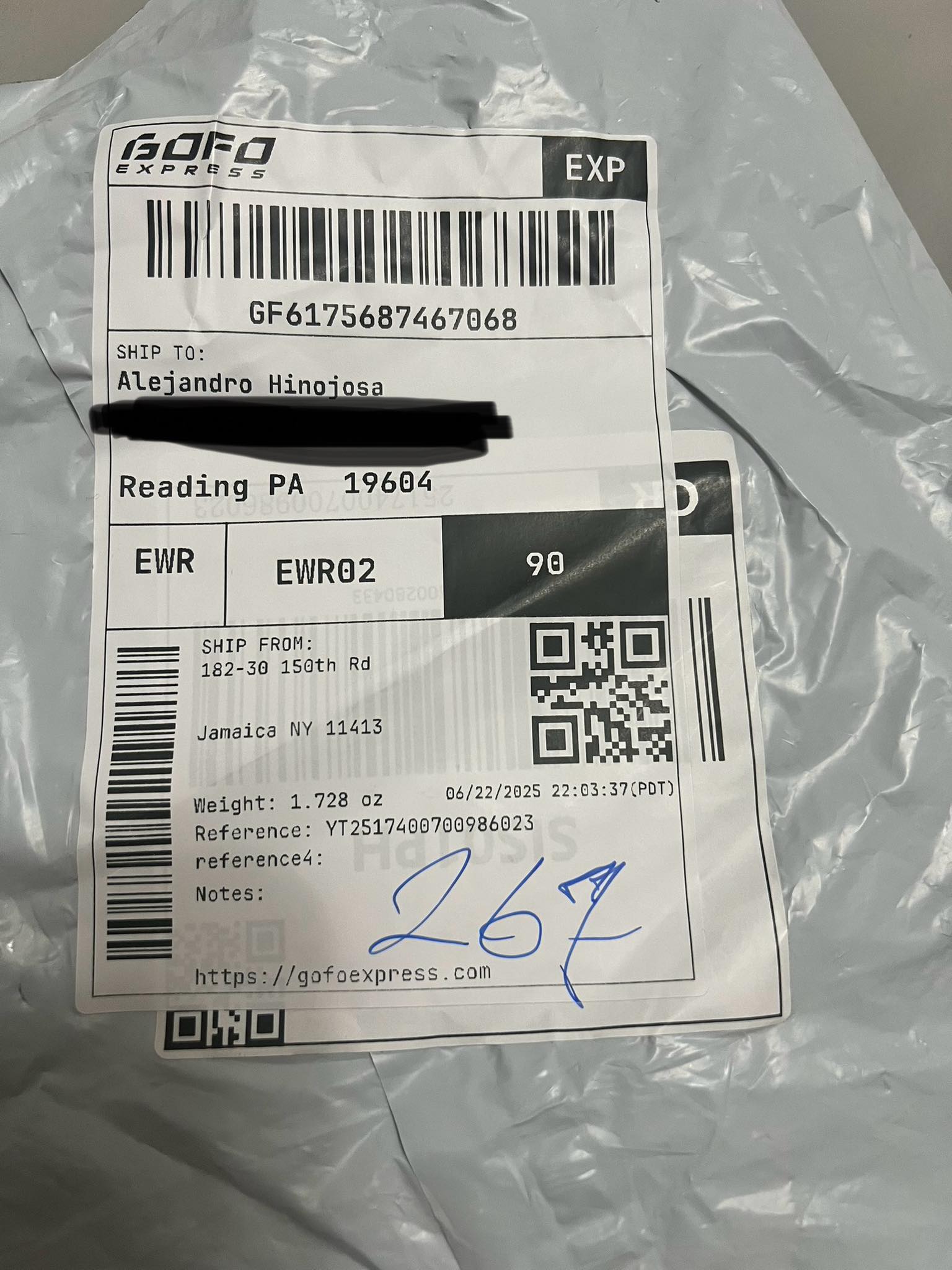 Wrong delivery to Reading PA address