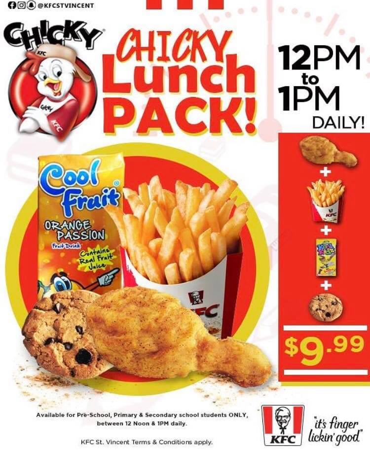 Chicky says: IT'S LUNCH TIME!! Kids, grab a Chicky Lunch Pack at
