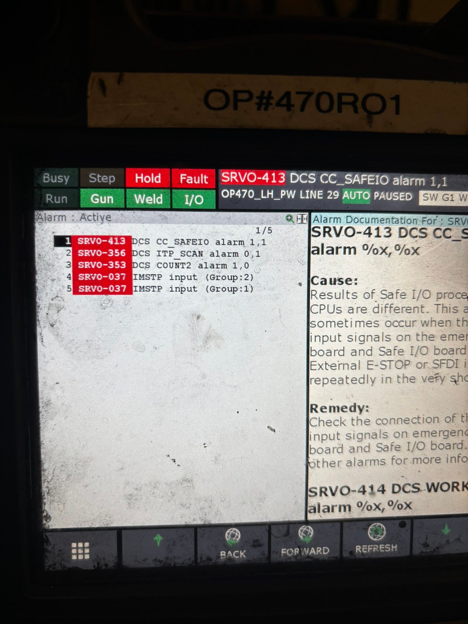 What are these alarms for in FANUC robots?