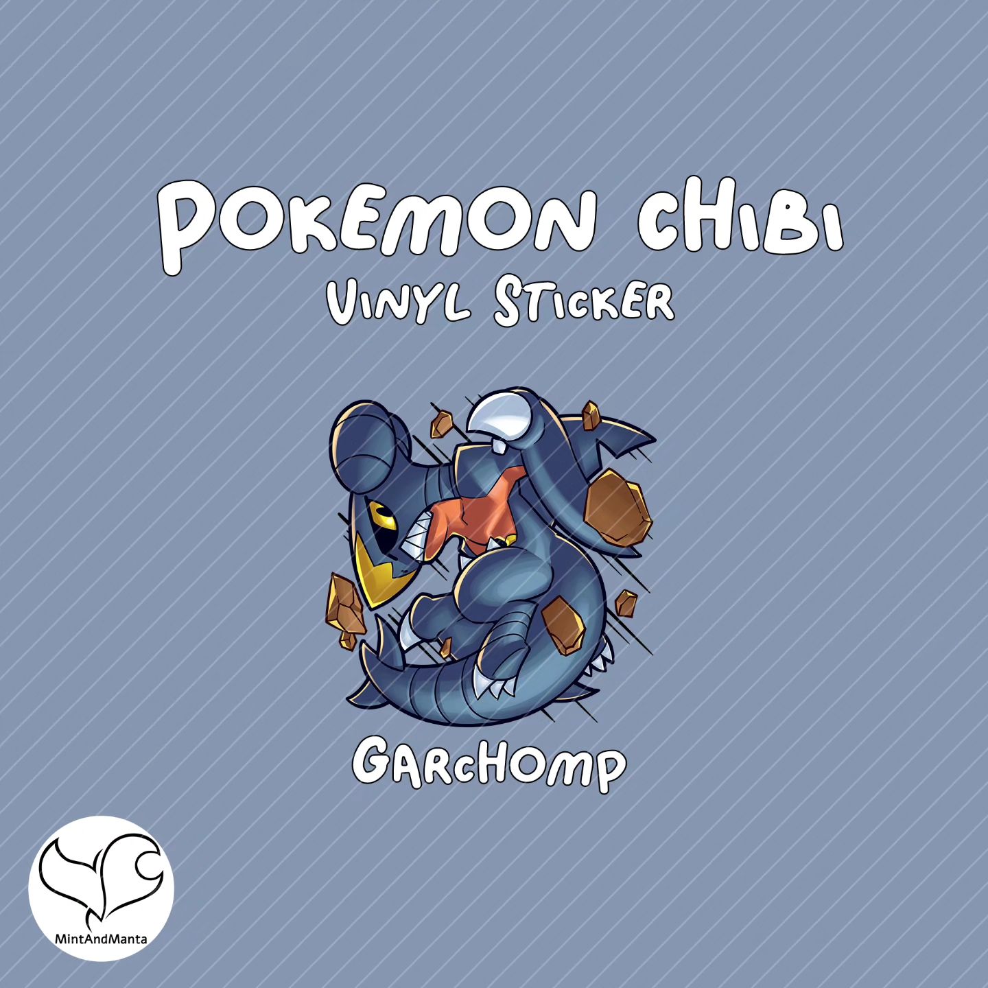 Mintandmanta - Garchomp Chibi Sticker! #pokemon #chibi...
