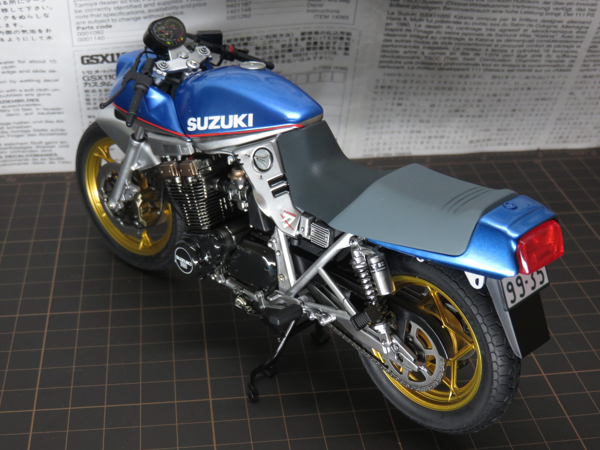 Custom tuned 1/12 Suzuki GSX1100S Katana Tamiya kit