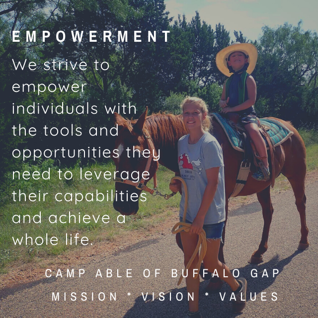 Camp Able's Core Values help... - Camp Able of Buffalo Gap