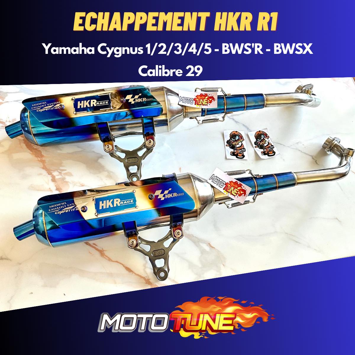 MotoTune - 🔥 Echappement HKR Race - R1 🔥 Pour Yamaha Cygnus 1/2/3/4/5 ...