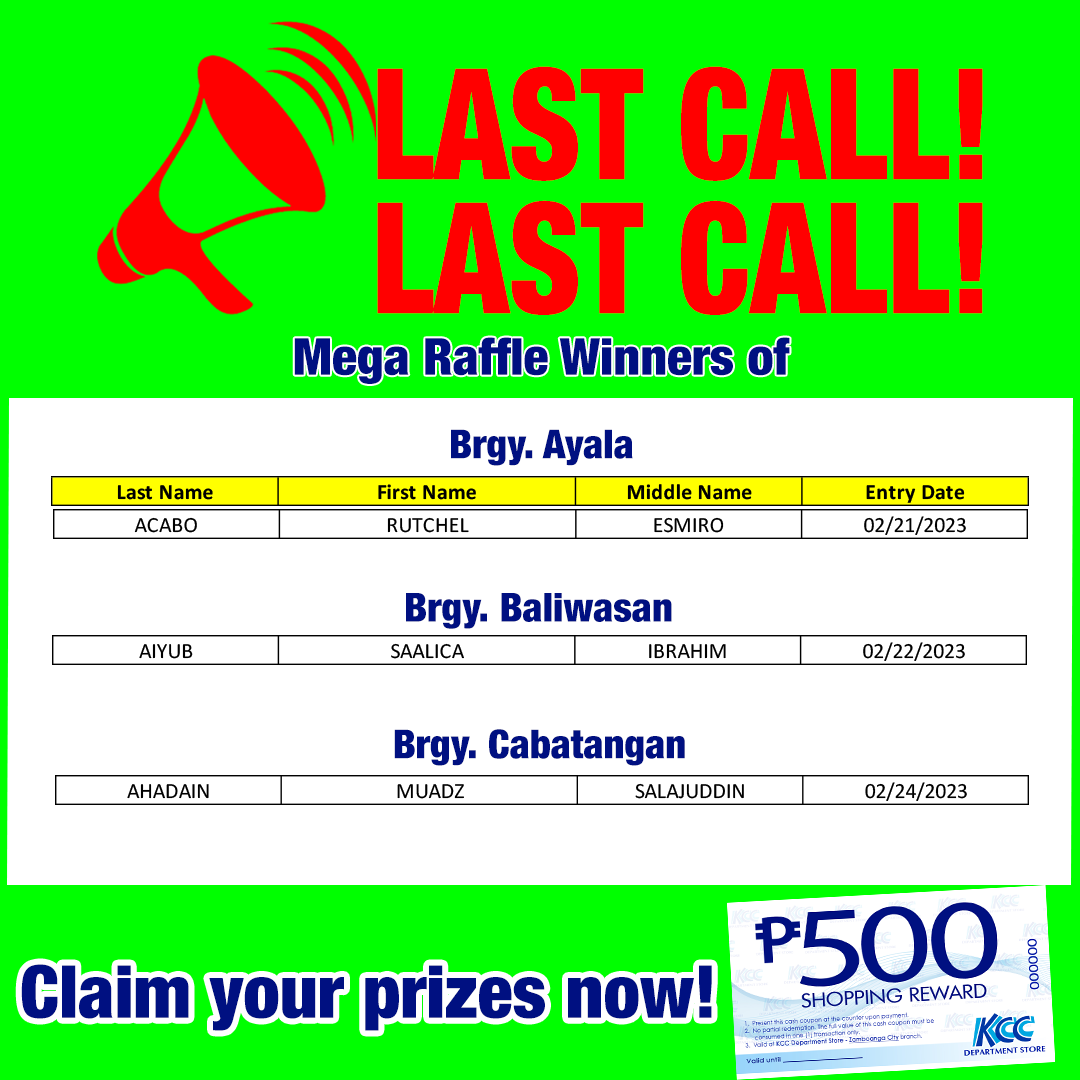 #KCCPromo | LAST CALL! LAST CALL !... - KCC Mall de Zamboanga