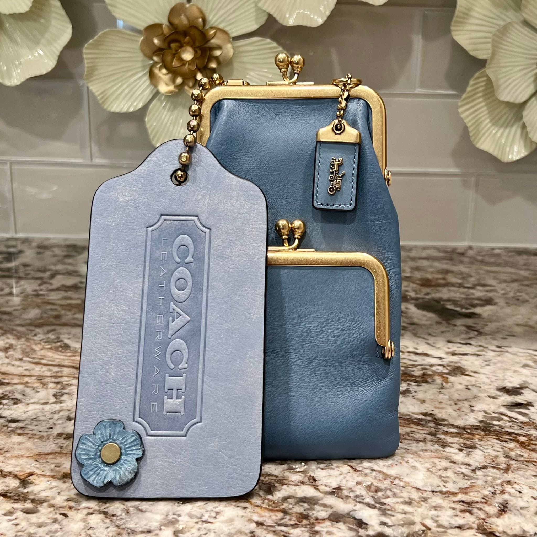 Coach double kisslock bag with gorgeous lining