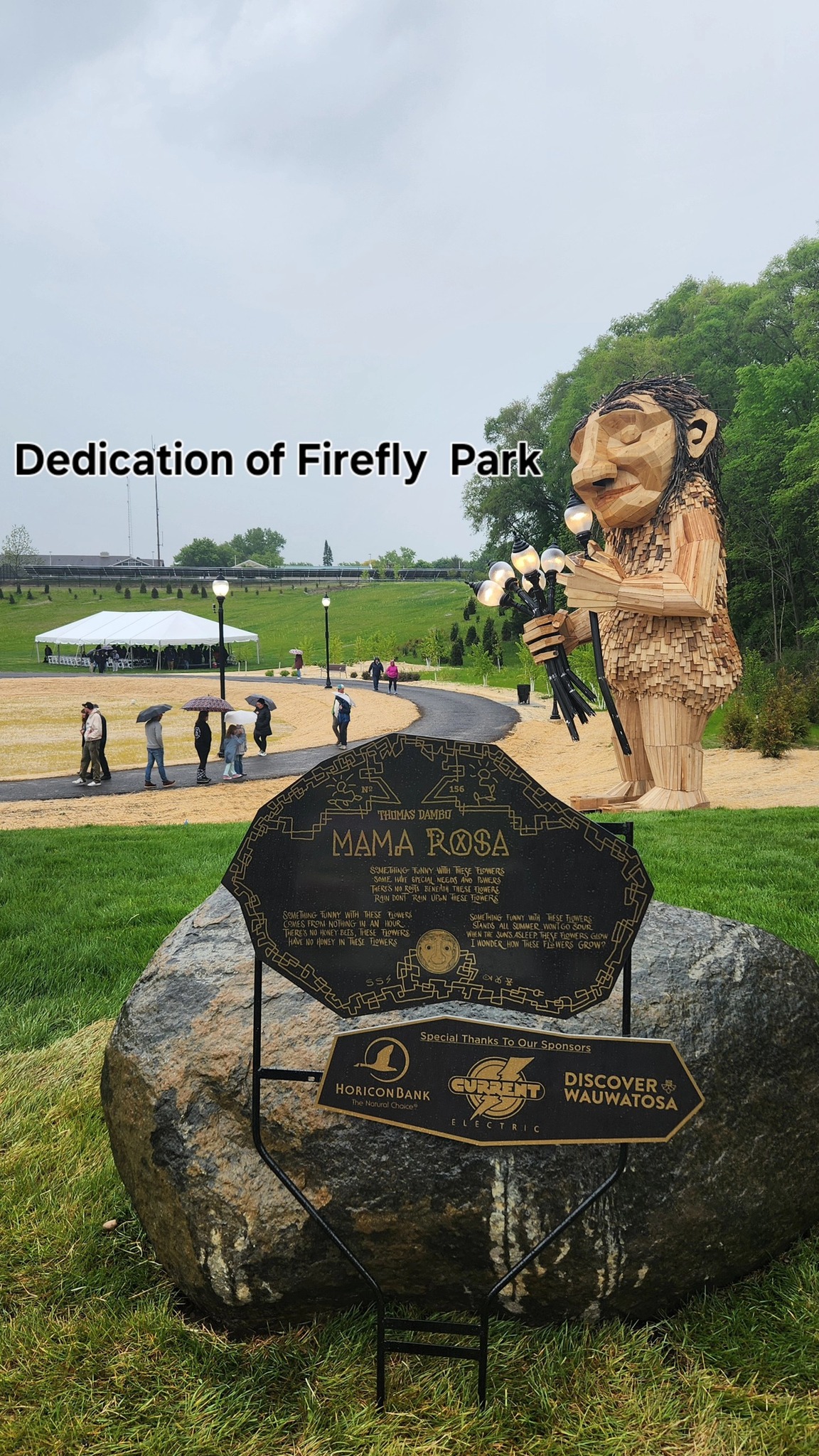 Thomas Dambo's Firefly Grove troll in Wauwatosa, WI