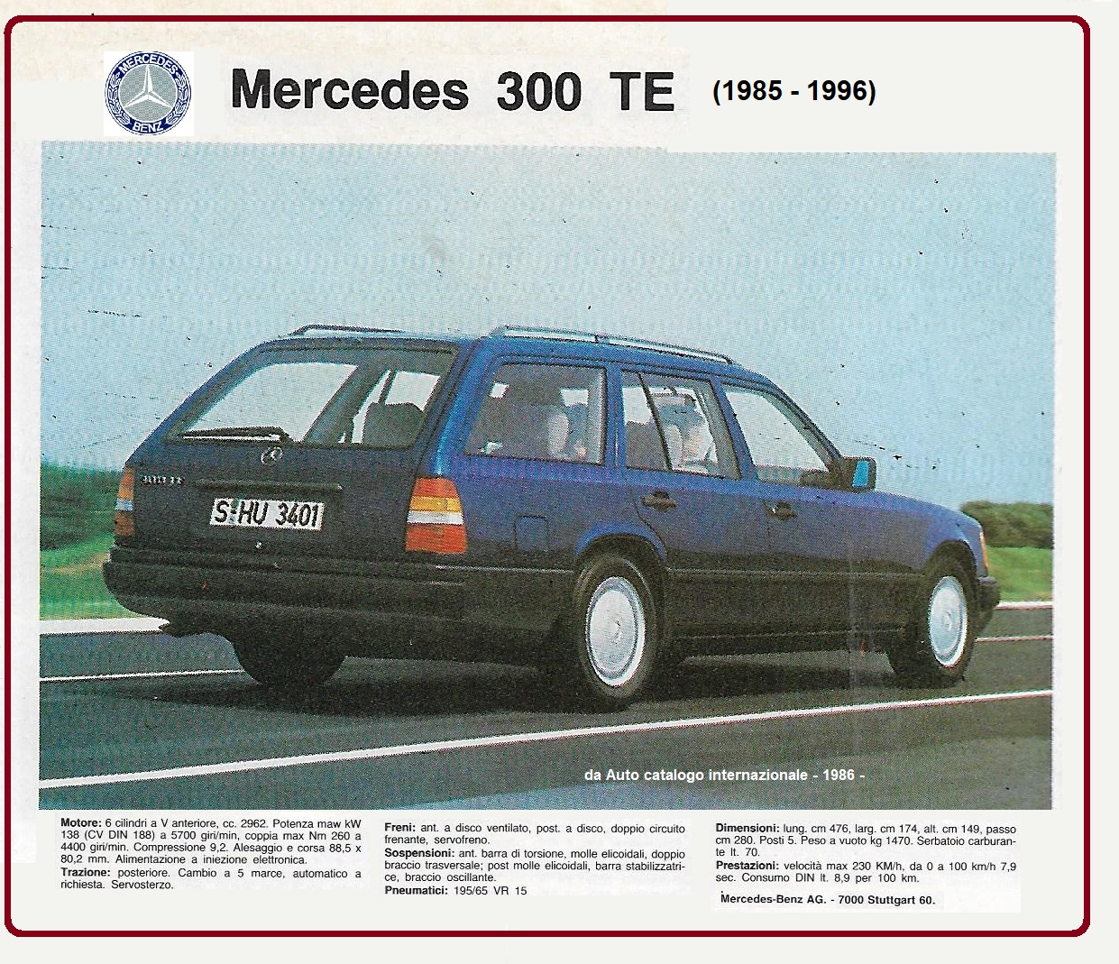 1985 Mercedes Benz 300 TE station wagon