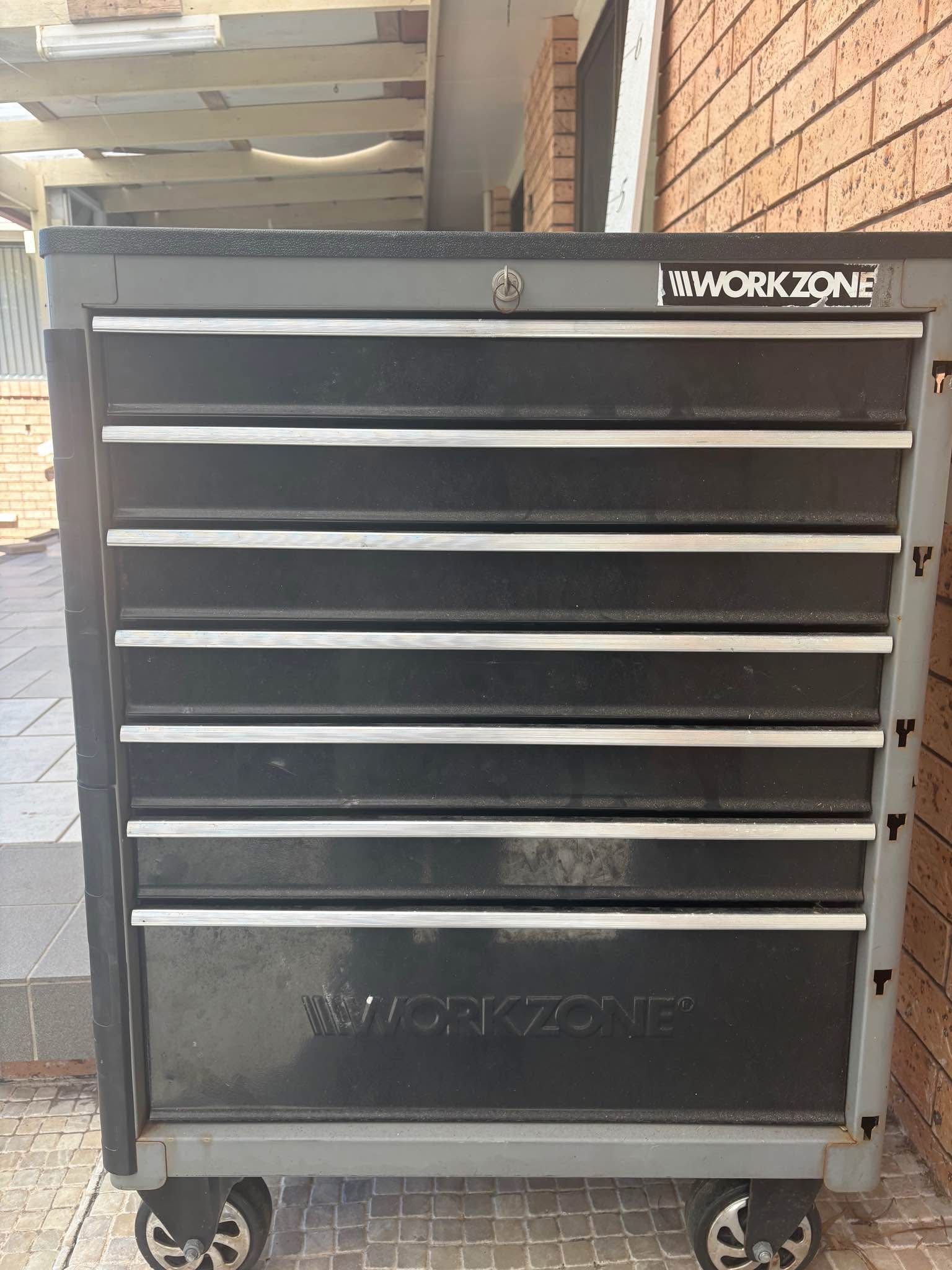 Workzone 7 Drawer Tool Trolley W/ Keys Black - Tool Boxes, Belts ...